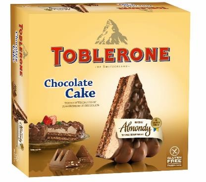 Almondy Toblerone Cake. V1326 10x400g Gluten-free irresistible almond tart covered with Toblerone chocolate. MAY CONTAIN PEANUTS AND OTHER NUTS.