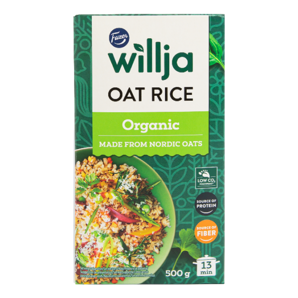 ORGANIC OAT RICE FAZER 500g Benefits of Oat Rice: The protein is 67% higher than white rice. The dietary fibre is 1500% higher than white rice. 26% less carbs than white rice. It has a lower carbon footprint. OR.500 10x500g (5Kg Net).